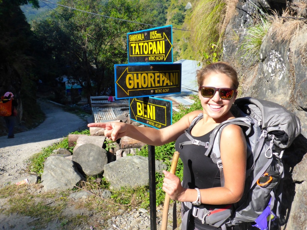 Sign to Ghorapani, Nepal