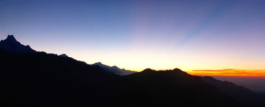 The sunrise view from Poon Hill, Nepal.