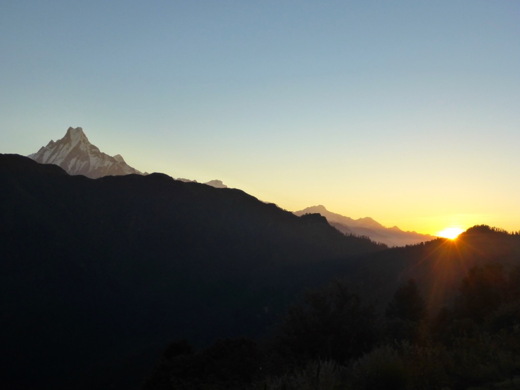 The sunrise view from Poon Hill, Nepal.