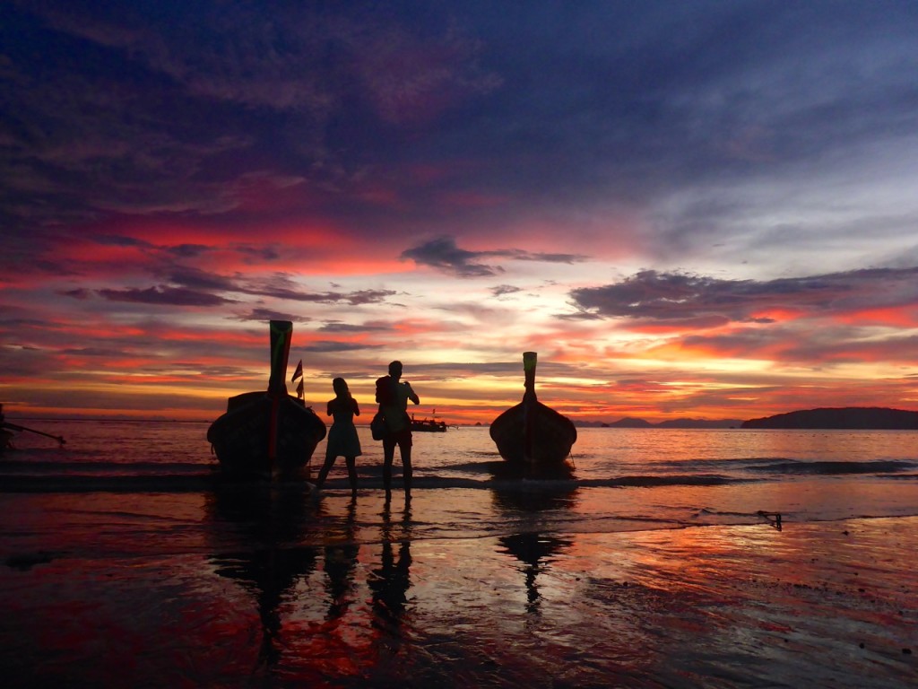 Sunset Ao Nang Beach, Krabi,, Thailand