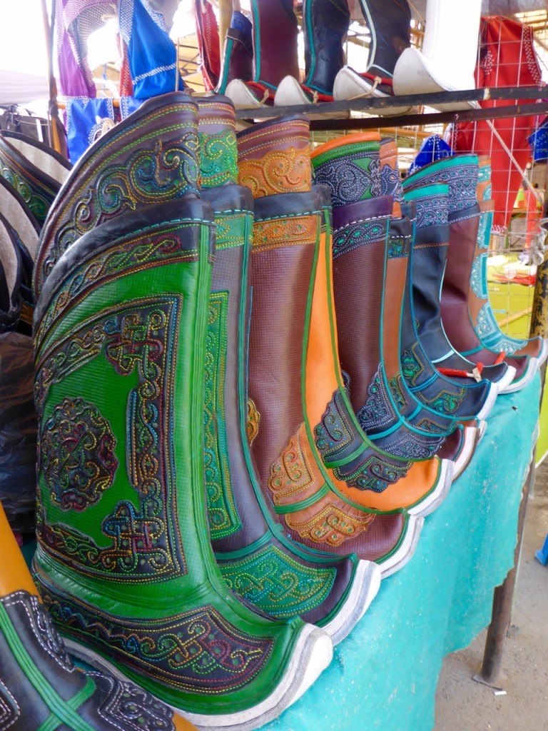 Mongolian boots at the black market in UlaanBataar