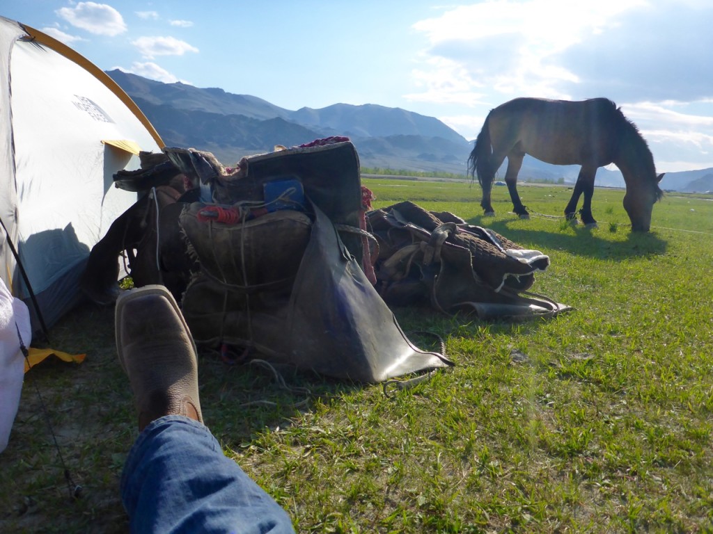 Relaxing on the Mongolia Steepe