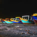 boats at night in Hoi An, Vietnam