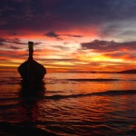 Sunset Ao Nang Beach, Krabi,, Thailand