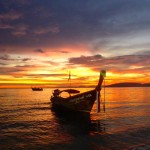 Sunset Ao Nang Beach, Krabi,, Thailand