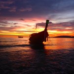 Sunset Ao Nang Beach, Krabi,, Thailand