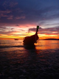 Sunset Ao Nang Beach, Krabi,, Thailand