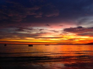 Sunset Ao Nang Beach, Krabi,, Thailand