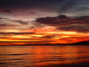 Sunset Ao Nang Beach, Krabi,, Thailand