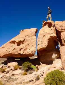 Climbing on rocks