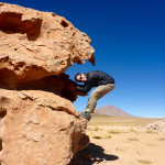 Climbing on rocks