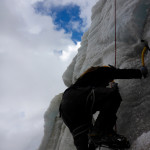 Ice Climbing the old glacier to Huayna Potosí