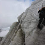 Ice Climbing the old glacier to Huayna Potosí