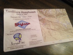 Our map for trekking Huayhuash independently