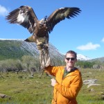 pretending to be an Eagle Hunter in Western Mongolia