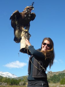 pretending to be an Eagle Hunter in Western Mongolia