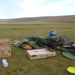 Wind blew down our cook tent. Tavan Bodg National Park; Western Mongolia