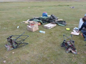 Wind blew down our cook tent. Tavan Bodg National Park; Western Mongolia